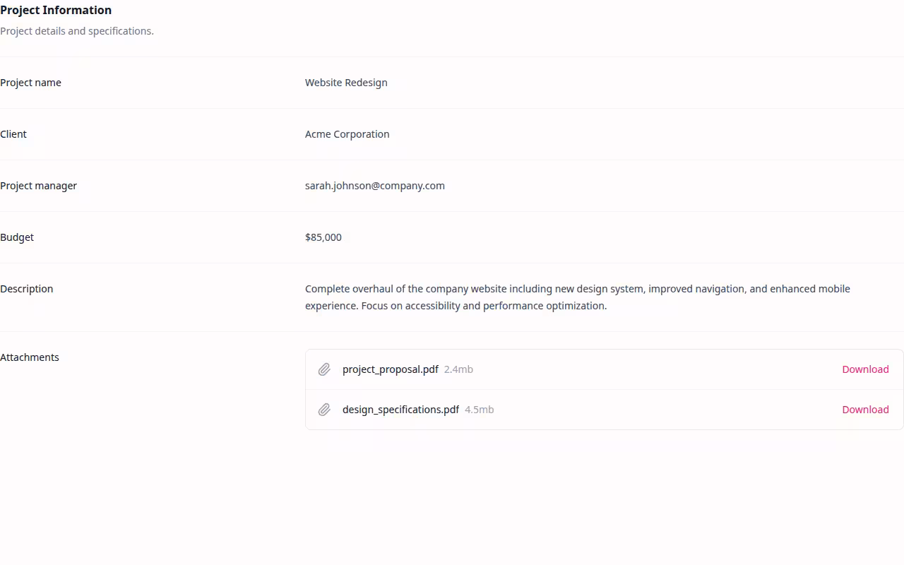 Description Lists preview