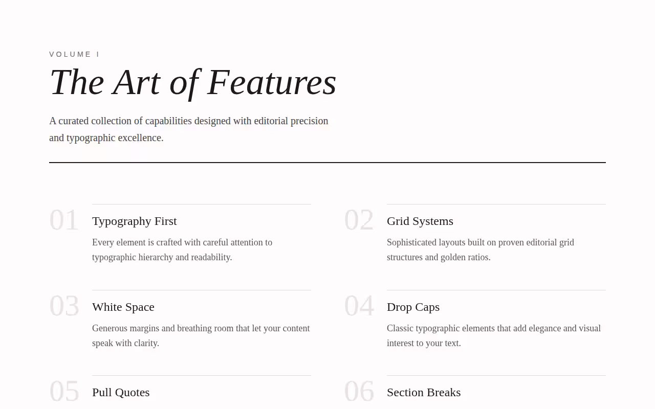 Features Styled preview