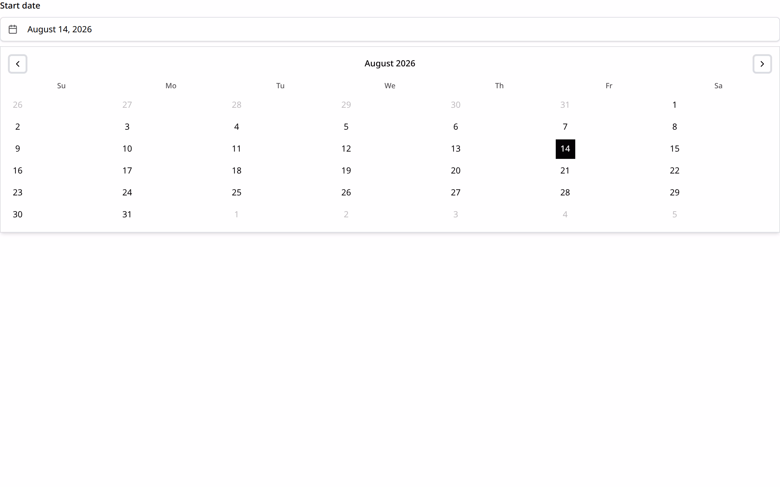 Date Picker preview
